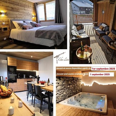 Chez Leon, Jacuzzi Et Sauna Des Le 1Er Septembre 2025 Samoëns Esterno foto
